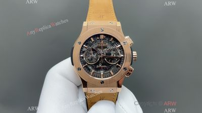 Hublot Classic Fusion 45mm 316L Steel 7750 Chrongraph Movement Leather and Rubber Band Watch